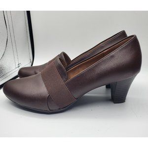 A2 by Aerosoles Womens Shore Shot Heel Rest Pumps Heels - Dark Brown, 8.5M EUC